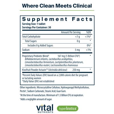 Hyperbiotics Vital Nutrients Pro-Natal Probiotic (Pro-Mom) | Prenatal Probiotic | Support for Occasional Nausea, Bloating, and Gas | Non-GMO | Shelf-Stable | Gluten, Dairy, Soy Free | 30 Tabletst