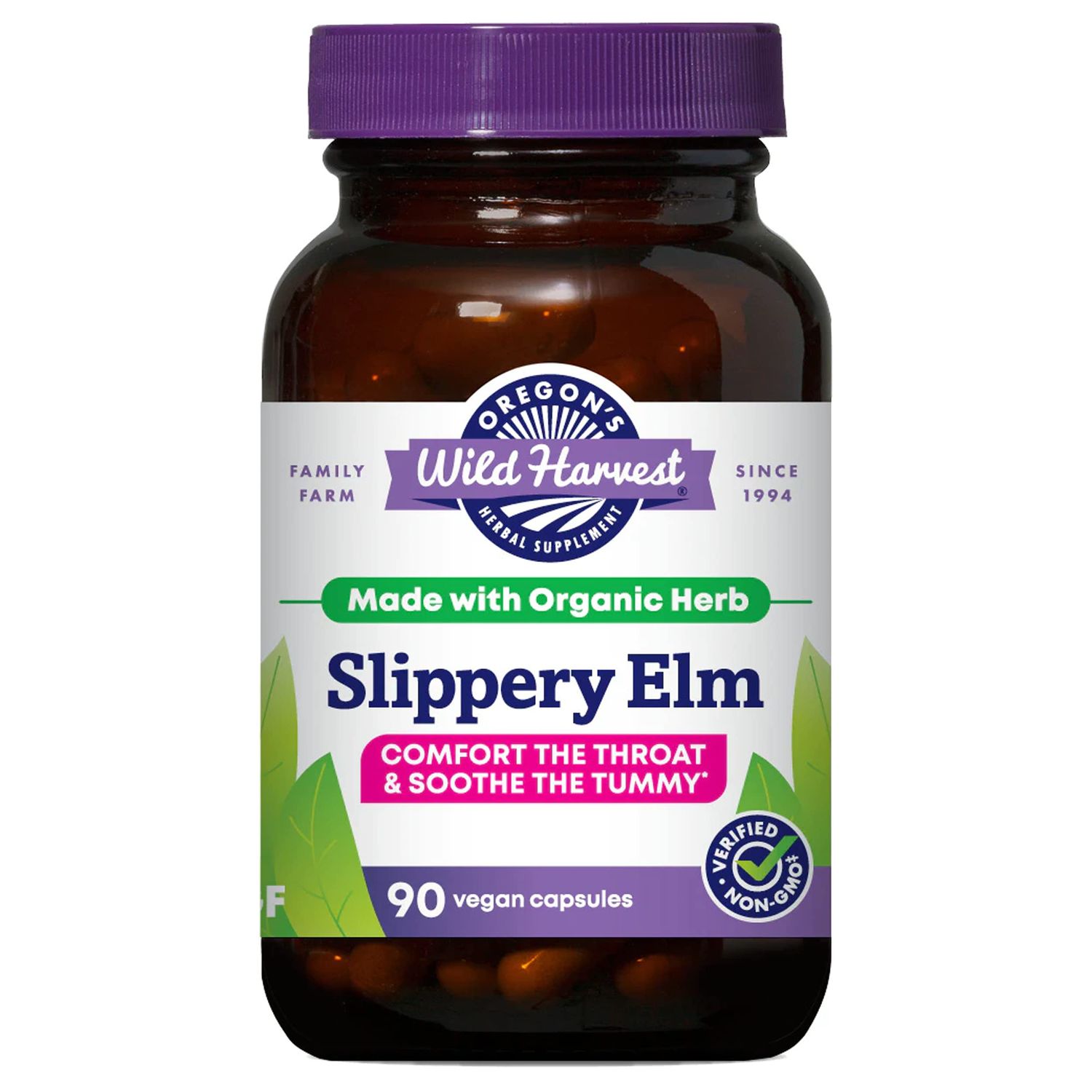 Oregon&#39;s Wild Harvest Slippery Elm Organic Capsules, 90 Count