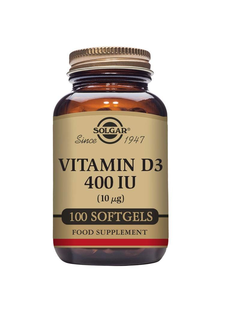 SOLGAR Vitamin D3 (Cholecalciferol) 250 MCG (10,000 IU), 100 Softgels - Helps Maintain Bones &amp; Teeth - Immune System Support - Non-GMO, Gluten Free, Dairy Free - 100 Servings