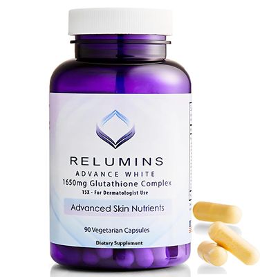 Relumins Glutathione Supplement - 1650mg Reduced Glutathione Complex with Alpha Lipoic Acid, Rose HIPS, Riboflavin, &amp; Vitamin E - 90 Veggie Capsules - Proprietary Blend