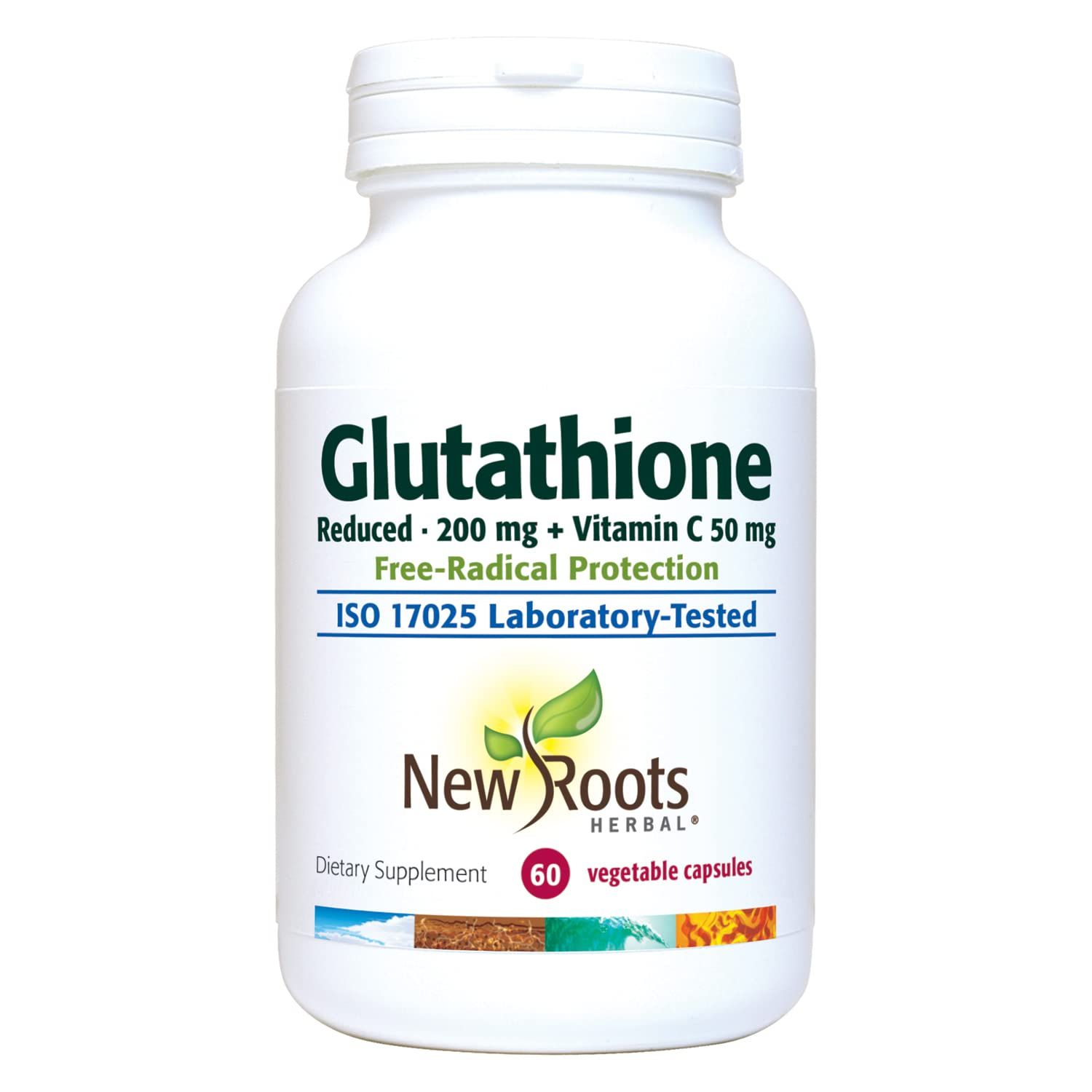 New Roots Glutathione Supplement + Vitamin C (60 Veg Caps) | Detox and Immune Boosting Supplement, Supports Liver | Gluten Free, Non-GMO