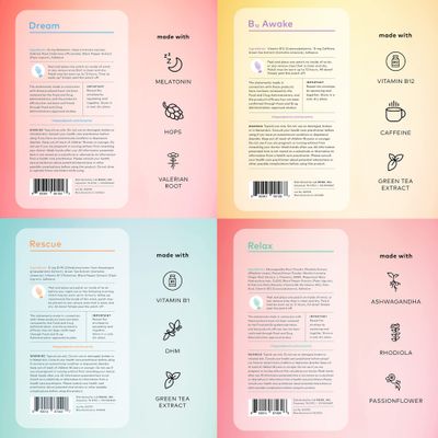 The Good Patch Vital Natural Patches Mixed Bundle with B12 Patches Awake to Help Promote Energy, Dream to Support Sleep, Rescue to Bounce Back, Relax to Unwind, Plant Powered (16 Total Patches)