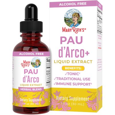 MaryRuth&#39;s PAU d&#39;Arco Bark Liquid Herbal Supplement | Immune Support, Digestive &amp; Gut Health | Echinacea, Usnea Lichen, Reishi Mushroom, Thyme Leaf | Vegan, Non-GMO | 1 Fl Oz, 1 Month Supply