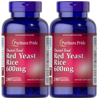 Puritan&#39;s Pride Red Yeast Rice Capsule 600 mg, 240 Count, Pack of 2