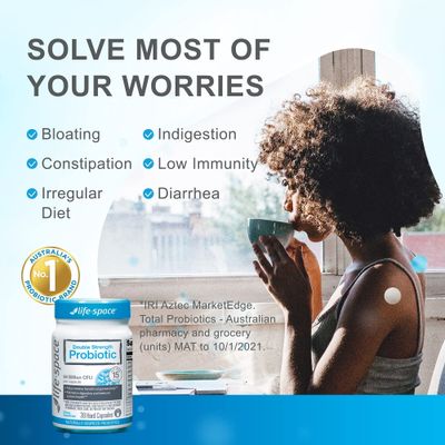 Life-Space Double Strength Broad Spectrum Probiotic, 64 Billion CFU & 15 Diverse Strains, Redouble Formulated for Digestive Health & Immune Health, Probiotics for Women & Men - 30 Veg Capsules