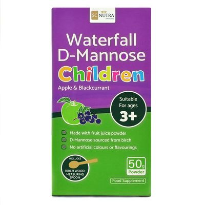 Waterfall D-Mannose Children - Apple &amp; Blackcurrant - Infant D-Mannose - Suitable for Girls &amp; Boys | 50g / 1.76oz
