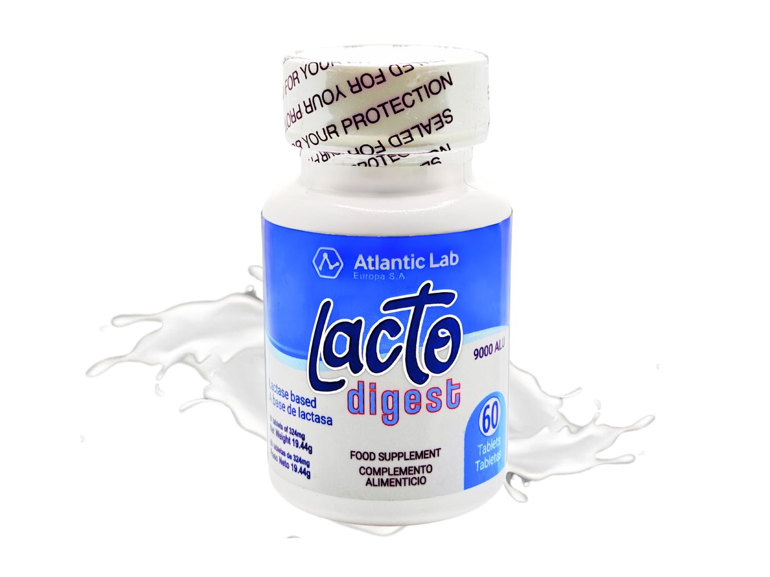 Atlantic Lab Corporation - LactoDigest Fast &amp; Strong Natural Lactose Intolerance Relief, 9000 FCC Lactase Enzyme, 60 Capsules, Relieves Digestive Discomfort