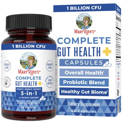 MaryRuth&#39;s 3-in-1 Probiotics for Complete Gut Health | Gut Health Supplement for Women &amp; Men | Probiotic for Digestion &amp; Immune Support | 50 Billion CFU | 30 Count