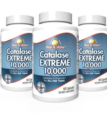 Rise-N-Shine Catalase Extreme Supplement 10,000 - Supplement with Saw Palmetto, Biotin, Fo-Ti, PABA - Hair Supplements for Strong Hair Support- 180 Capsules - Pack of 3 (90-Day Supply)