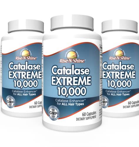 Rise-N-Shine Catalase Extreme Supplement 10,000 - Supplement with Saw Palmetto, Biotin, Fo-Ti, PABA - Hair Supplements for Strong Hair Support- 180 Capsules - Pack of 3 (90-Day Supply)