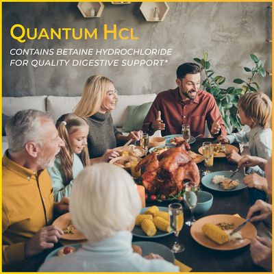 QNL Quantum HCL - Betaine HCl Capsules for Digestive Aid - Supports Gastric Acid Secretion - Digestion Supplement That Aids Nutrient Absorption - 90 Vegetarian Capsules (2 Pack)