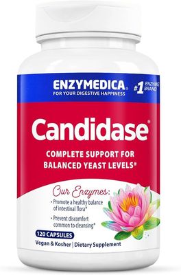 Enzymedica, Candidase, Digestive Enzymes for Gentle Cleansing Support, Gut Health &amp; Digestion, 120 Count