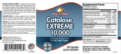 Rise-N-Shine Catalase Extreme Supplement 10,000 - Supplement with Saw Palmetto, Biotin, Fo-Ti, PABA - Hair Supplements for Strong Hair Support- 180 Capsules - Pack of 3 (90-Day Supply)