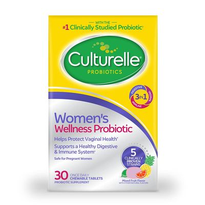 Culturelle Womens Wellness, Daily Chewable Probiotics for Women - Supports Digestive, Vaginal and Immune Health, Occasional Diarrhea, Gas &amp; Bloating - Non-GMO - 30 Count