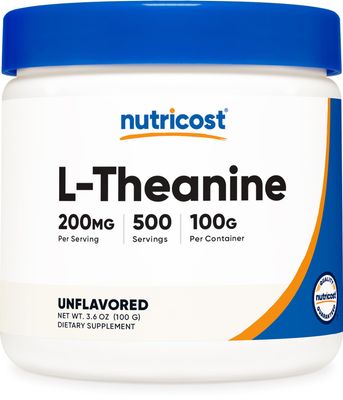 Nutricost L-Theanine Powder 100 Grams - Gluten Free &amp; Non-GMO
