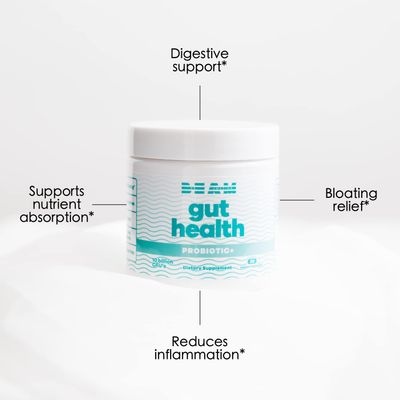 Be Amazing Gut Health Probiotic+ | Digestive Enzymes, 10 Billion CFU, 8 Probiotics Strands, Improves Skin | Reduce Bloating &amp; Supports Regularity for Women &amp; Men | Vegan, Gluten Free | 30 Capsules