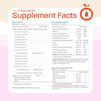 4-in-1 Prenatal Supplements to Support Healthy Mama &amp; Baby | 1 Month Supply | Multivitamin + Probiotics, Iron, DHA, &amp; Methylated Folate | Non-GMO, Gluten Free, Vegetarian, No Preservatives