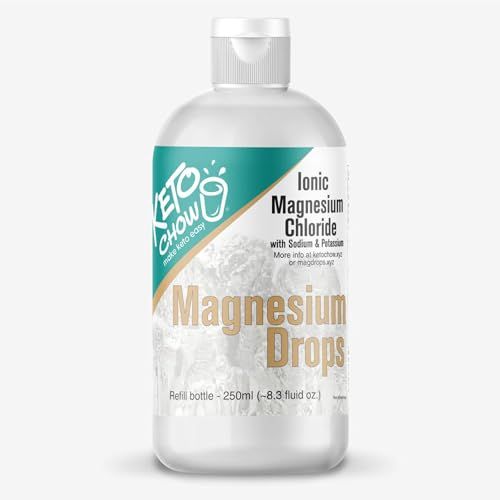 Keto Chow - Magnesium Drops - Ionic Magnesium Chloride w/Sodium, Potassium, Electrolytes - Trace Minerals Drops - Gluten Free, Sugar Free, Keto Friendly - from Utah&#39;s Great Salt Lake - 8.3 Fl Oz