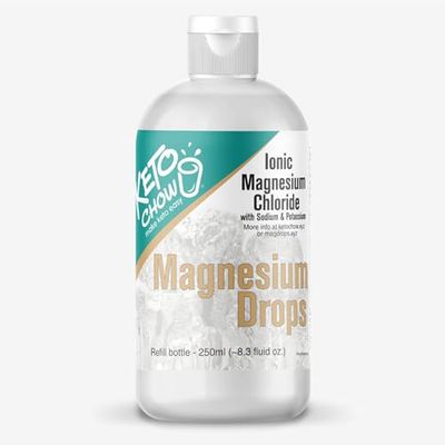 Keto Chow - Magnesium Drops - Ionic Magnesium Chloride w/Sodium, Potassium, Electrolytes - Trace Minerals Drops - Gluten Free, Sugar Free, Keto Friendly - from Utah&#39;s Great Salt Lake - 8.3 Fl Oz