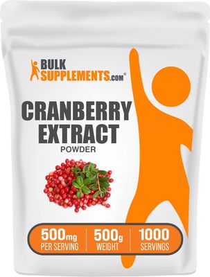 BulkSupplements.com Cranberry Extract Powder - Cranberry Supplements for Women &amp; Men, Cranberry Extract 500mg - Vegan &amp; Gluten Free, 500mg per Serving, 500g (1.1 lbs) (Pack of 1)