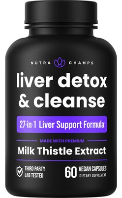 Liver Cleanse Detox &amp; Repair Formula | 20+ Herbs: Milk Thistle Extract with Silymarin, Artichoke, Dandelion, Chicory Root Powder &amp; More! | Premium Liver Support Pills Supplement, 60 Capsules