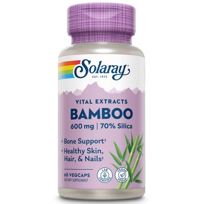 Solaray Bamboo Stem Extract 600mg | Healthy Hair, Skin, Nails, Bones &amp; Connective Tissue Support | Non-GMO, Vegan &amp; Lab Verified | 60 VegCaps