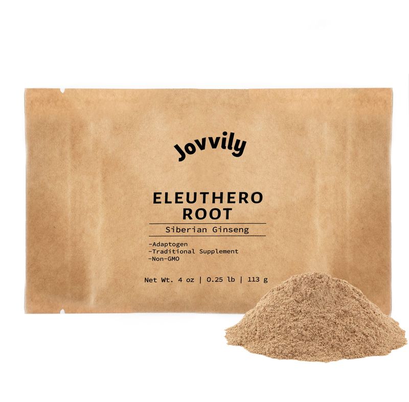 Jovvily Eleuthero Root Extract Powder - 4oz - Siberian Ginseng - Adaptogen - Non-GMO