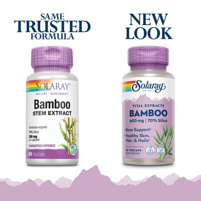Solaray Bamboo Stem Extract 600mg | Healthy Hair, Skin, Nails, Bones & Connective Tissue Support | Non-GMO, Vegan & Lab Verified | 60 VegCaps