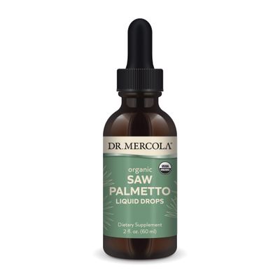 Dr. Mercola Saw Palmetto Liquid Drops, 2 Fl. Oz. (60 mL), 30 Servings, Dietary Supplement, Supports Normal Detoxification Processes, Non-GMO, Certified USDA Organic