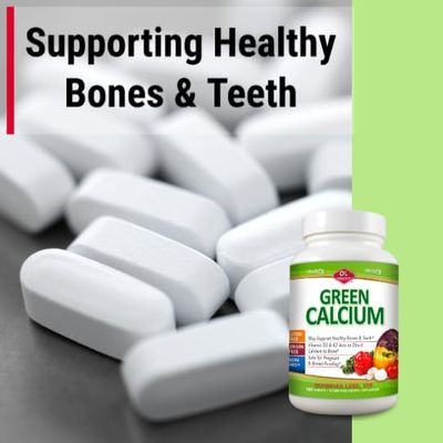 Olympian Labs Calcium Plus Magnesium, Formulated with Vitamin C, K2 &amp; D3, 100 Tablets Supporting Healthy Bones &amp; Teeth