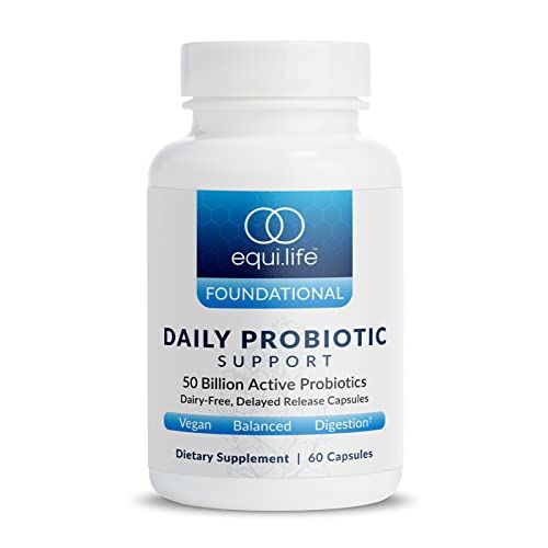 Equilife - Daily Probiotic Support, Probiotics for Women &amp; Men, Probiotics for Digestive Health and Immunity, Promotes Gut Health and Reduce Bloating, No Refrigeration Needed, Dairy-Free (60 Capsules)