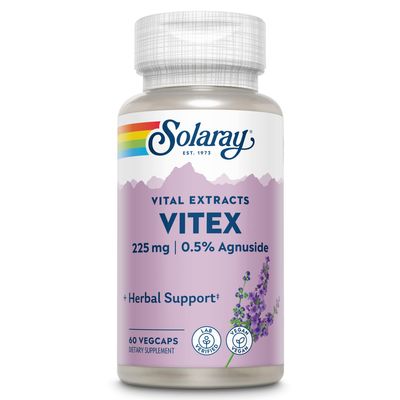 SOLARAY Vitex Berry Extract 225 mg - Chasteberry Supplement for Women - Traditional Hormone Balance Support - Chaste Tree Berry - Vegan, Lab Verified - 60 Servings, 60 VegCaps