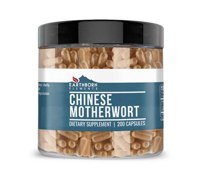 Earthborn Elements Chinese Motherwort 200 Capsules, Pure &amp; Undiluted, No Additives