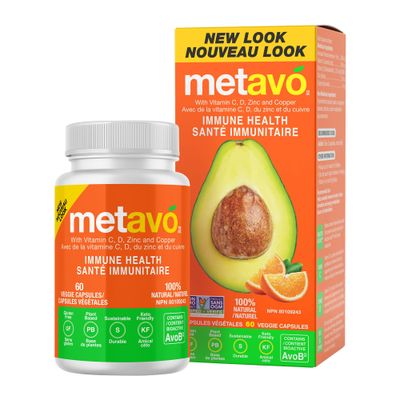 Metavo Immune Booster Support - Essential Zinc Supplements for Women &amp; Men, Immune Support Supplement, Natural Formula with Vitamin C, D, Zinc &amp; Copper, 60 Easy to Swallow Vegan Capsules, 30 Servings