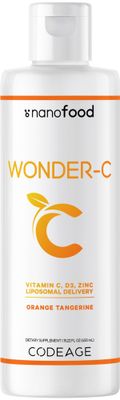 Codeage Liquid Vitamin C 1000mg, Vitamins D3, E &amp; Zinc, Rose HIPS, Quercetin, Echinacea, Vegan Liposomal Vitamin C Supplement, Non-GMO - 15.22 fl oz