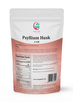 Psyllium Husk Whole 2 Lb | 98% Purity | Soluble Fiber Supplement | Keto Friendly | Use in Smoothies, Cooking and Baking | Unflavored, Fine Ground, 100% Natural, Non GMO | by Yogi's Gift