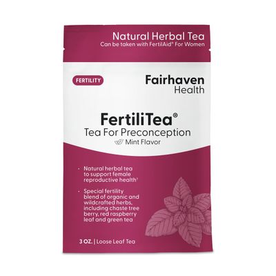 Fairhaven Health FertiliTea | Organic Fertility Tea for Women to Support Reproductive Health* | Prenatal Herbal Tea to Support Menstrual Cycle &amp; Hormone Balance* | Contains Vitex | Mint | 60 Servings
