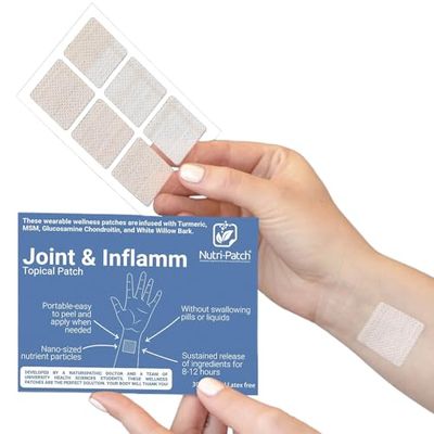 NUTRI-PATCH Joint &amp; Inflamm Topical Patch,Infused with MSM,Turmeric,Glucosamine,White Willowbark,and Other Wellness Ingredients.Designed to give You a Boost (30/Pack)