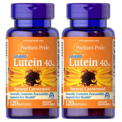 Puritan&#39;s Pride Lutein 40mg With Zeaxanthin, Supports Eye Health, 120 Count (Pack of 2)