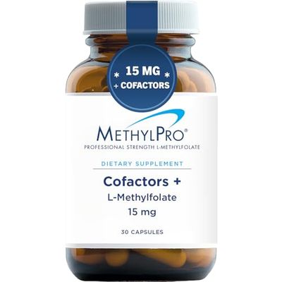 MethylPro L Methylfolate 15mg + Cofactors - L-Methylfolate Supplement with Magnesium Citrate, Vitamin B6, and B12 Vitamins for Optimal Metabolism - Homocysteine Support Supplement (30 Capsules)