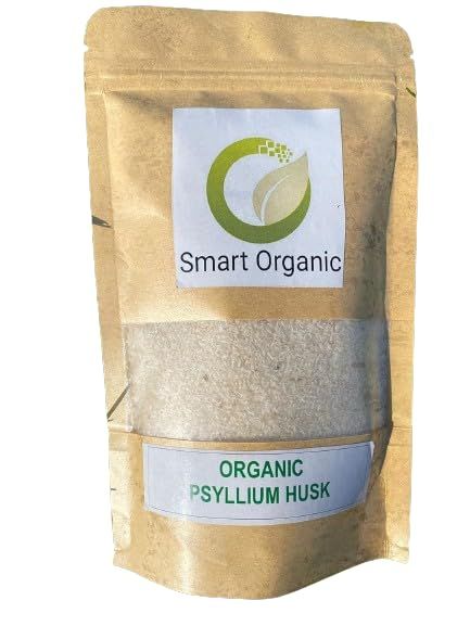 Smart Organic, Organic Psyllium Husk, Keto Friendly, Vegan, Gluten-Free, USDA Certified Organic, Non-GMO, Soluble &amp; Insoluble Fiber Source 8 Ounce.