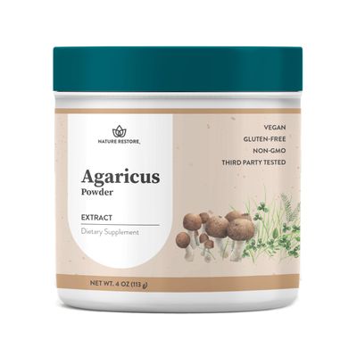 Nature Restore Agaricus Blazei Murill Extract Mushroom Powder, 4 Ounces, 40% Polysaccharides, Non GMO, Gluten Free