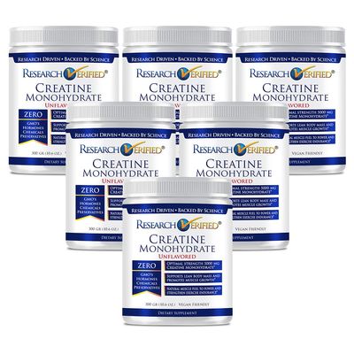 Research Verified Creatine Monohydrate - Support Optimal Muscle Growth, Enhance Performance - 5000mg Creatine Monohydrate - BioPerine - 360 Servings - Unflavored - Vegan