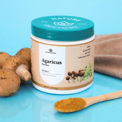 Nature Restore Agaricus Blazei Murill Extract Mushroom Powder, 4 Ounces, 40% Polysaccharides, Non GMO, Gluten Free