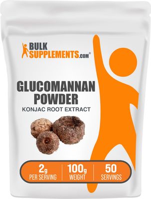 BulkSupplements.com Glucomannan Powder - Konjac Root Extract Powder, Fiber Supplement Powder, Konjac Powder - Gluten Free, 2g per Serving, 100g (3.5 oz) (Pack of 1)