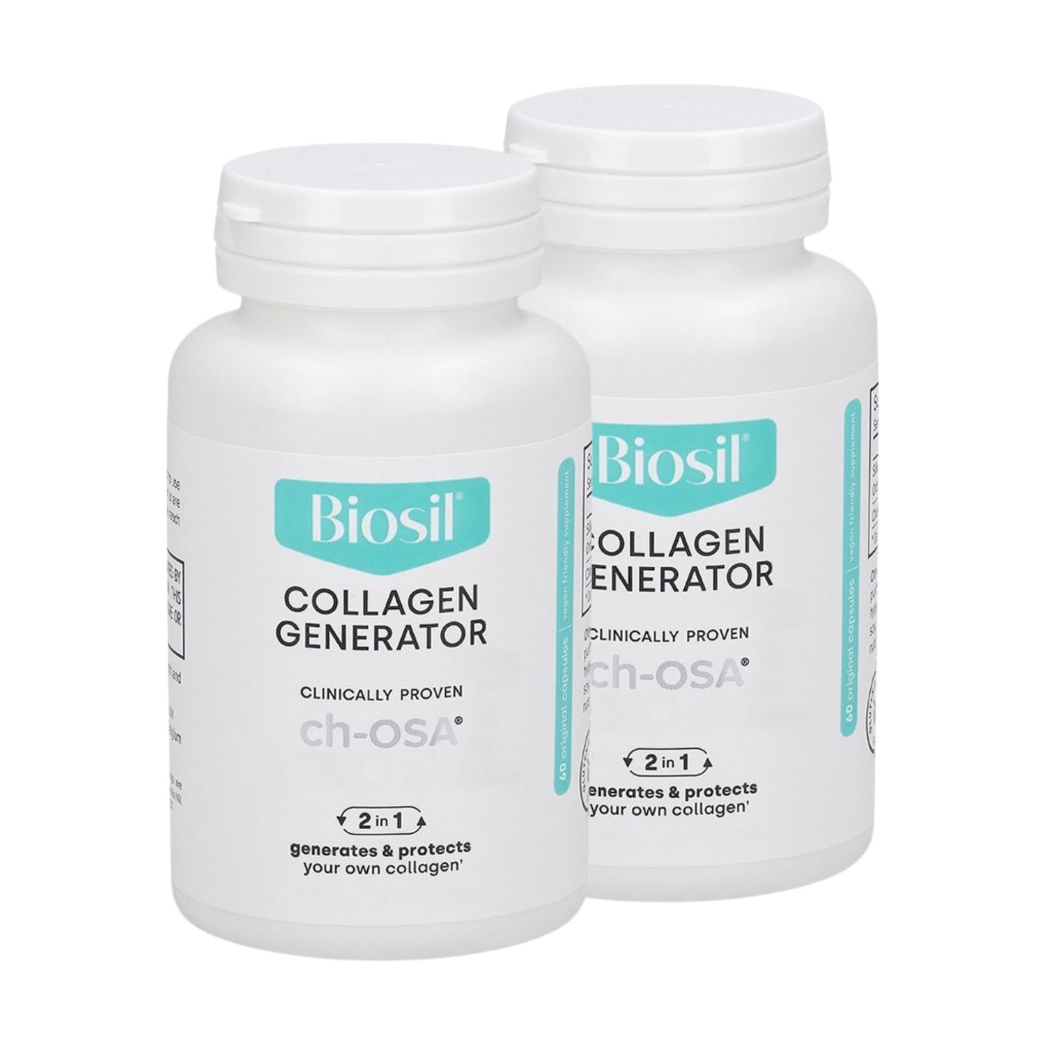 Biosil Collagen Generator - 60 Original Capsules, Pack of 2 - with Patented ch-OSA Complex - Generates &amp; Protects Your Own Collagen - GMO Free - 60-Day Supply