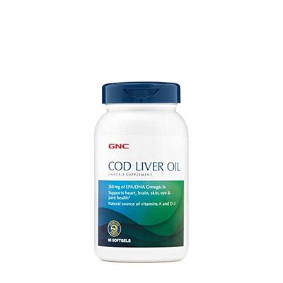GNC Cod Liver Oil | Supports Heart, Brain, Skin, Eye, &amp; Joint Health | 90 Count