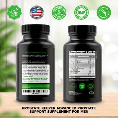 HerbaMe Prostate Support Supplement for Men with Saw Palmetto, Pygeum Bark, Pumpkin Seed and Zinc, Urinary Tract Health and Hair Growth, DHT Blocker and Bladder Control, 120 Capsules