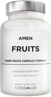 Amen Fruits, Daily Fruits Vitamins Supplements, Over 20 Whole Fruit Extracts - Raw Multivitamin, Berries, Antioxidant Polyphenols Superfood &amp; Flavonoids - Tropical Fruits - Non-GMO - 90 Capsules