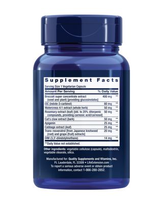 Life Extension Triple Action Cruciferous Vegetable Extract &amp; Resveratrol, Broccoli, Cabbage, resveratrol, Supports Cellular Protection, Gluten-Free, Non-GMO, Vegetarian, 60 Capsules